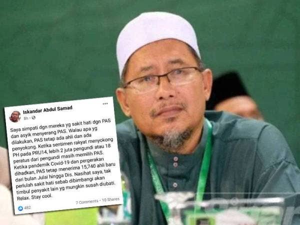 Kenyataan yang dimuat naik Iskandar di Facebook miliknya.