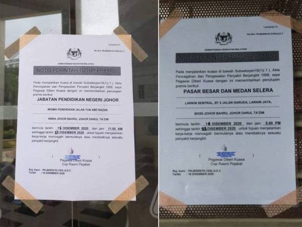 Notis penutupan JPNJ