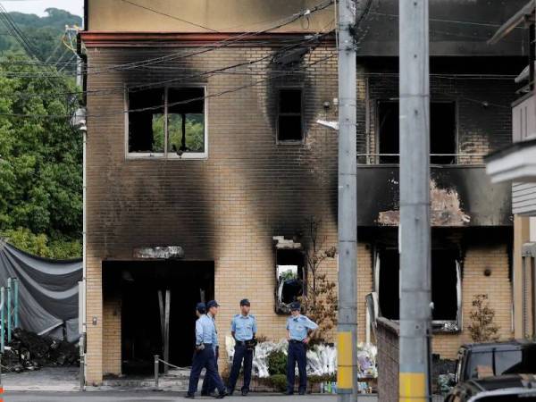 Kyoto Animation dibakar mengakibatkan 36 terkorban. - Foto Reuters