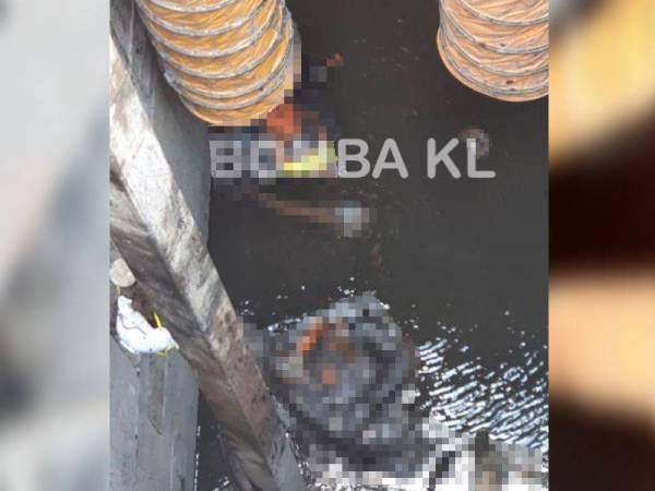 Tiga kontraktor pembersihan maut dipercayai terhidu gas beracun di Jalan Pantai Permai, Pantai Dalam. - Foto Ihsan JBPM KL