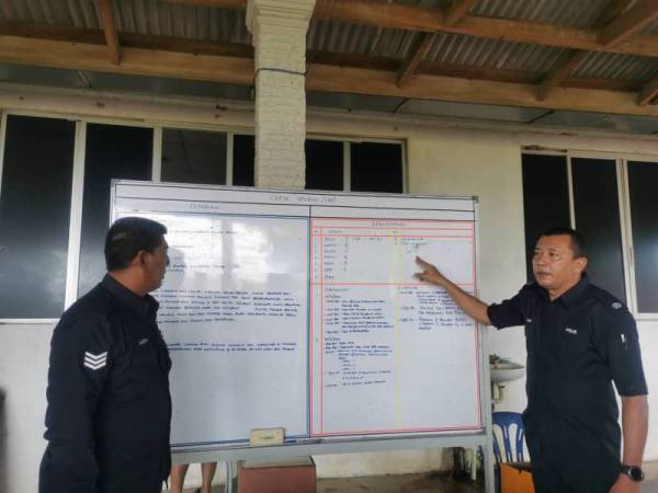 Mohd Zain Mat Dris (kanan) memberi taklimat terakhir kepada kepada anggotanya.