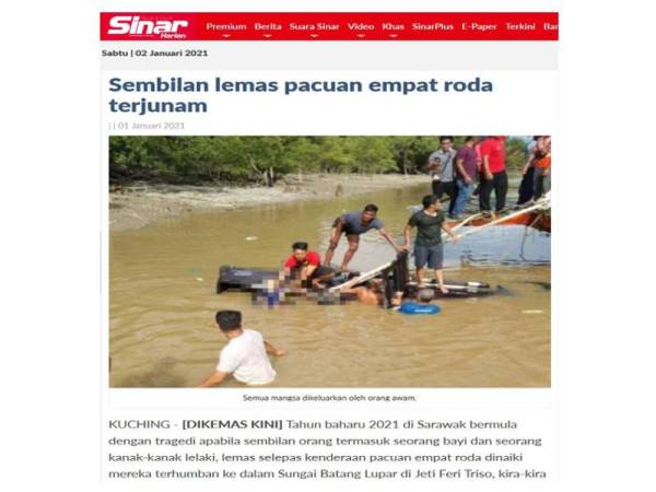 Laporan Sinar Harian pada Jumaat.