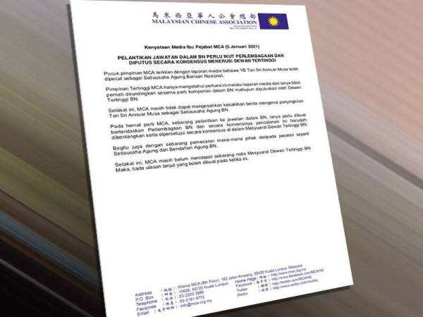 Kenyataan media MCA