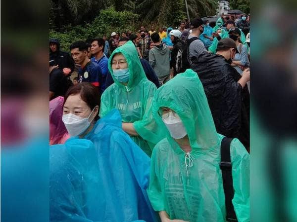Sebahagian pelancong Taman Negara yang dibawa keluar dari lokasi pelancongan tersebut.