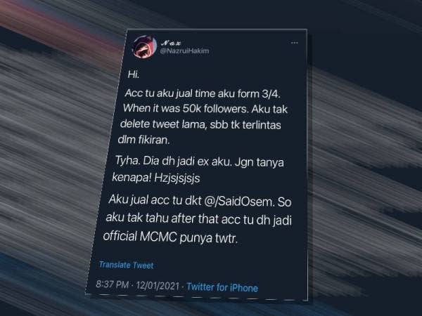 Ciapan Nazruihakim di Twitter.