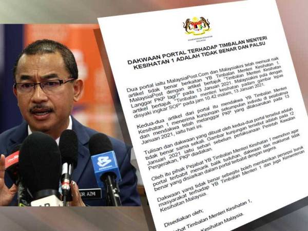 Malaysia 2021 kesihatan menteri Nota Serah