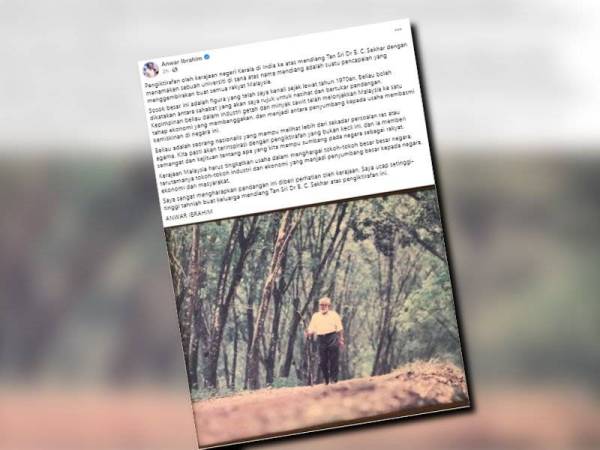 Tangkap layar hantaran di Facebook Anwar Ibrahim pada Sabtu.