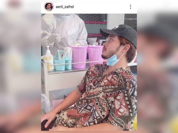 Aeril menjalani ujian calitan Covid-19 dan disahkan positif. - Foto Instagram Aeril Zafrel