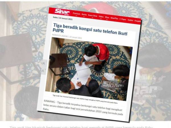 Laporan Sinar Harian mengenai tiga beradik yang terpaksa berkongsi satu telefon bimbit mendapat perhatian Anggota Majlis Kerja Tertinggi (MKT) UMNO, Mohd Razlan Rafii.