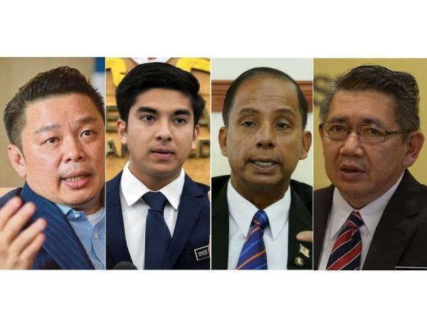 Dari kiri: Darell Leiking, Syed Saddiq, Kulasegaran dan Salahuddin