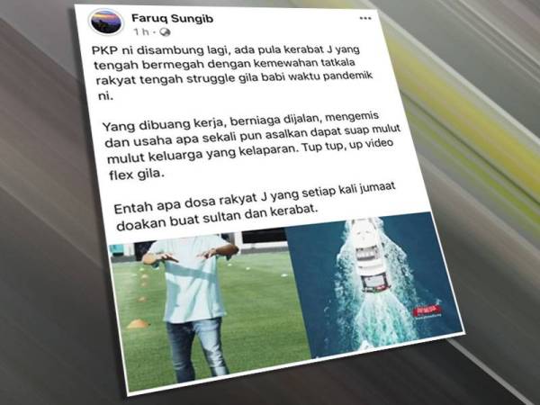 Kenyataan di Facebook Faruq Sungib