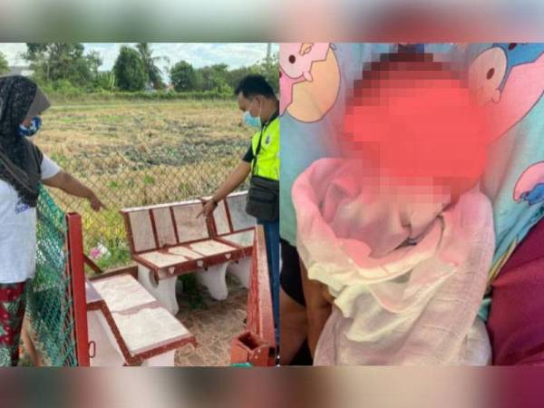 Seorang penduduk menunjukkan lokasi bayi perempuan tersebut ditemui. Seorang penduduk menunjukkan lokasi bayi perempuan tersebut ditemui. - Foto ihsan Polis Kota Setar