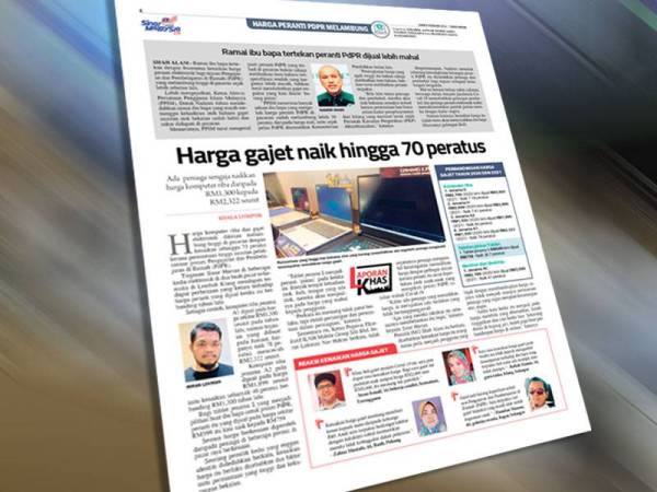 Laporan Sinar Harian berhubung isu harga gajet naik mendadak.