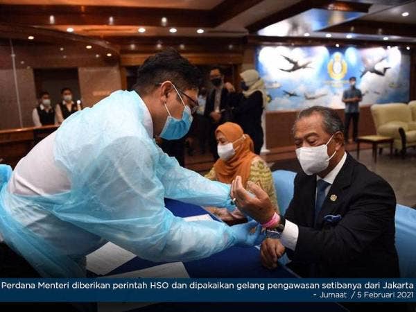 Perdana Menteri diberikan perintah HSO dan dipaikaikan gelang pengawasan setibanya dari Jakarta.