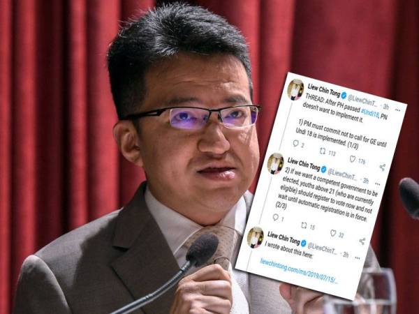 Ciapan Chin Tong di Twitternya pada Isnin.