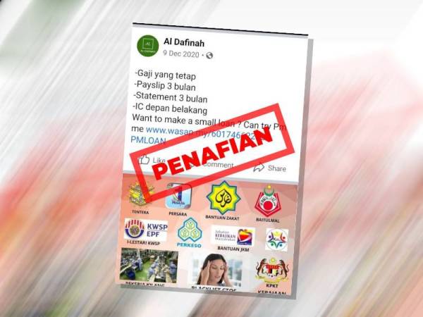 LZS menafikan pihaknya ada melantik mana-mana individu atau organisasi mewakili agensi itu bagi permohonan pinjaman wang seperti yang tular di media sosial. - Foto FB LZS