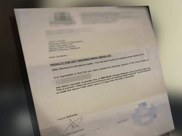 Notis yang dikeluarkan oleh pengurusan kondominium itu. Foto: Ihsan FB Info Roadlbock JPJ/Polis.