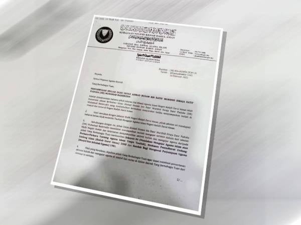 Surat tular berhubung pemakluman berkaitan penyampaian kuliah Ahmad Husam bertarikh 10 Februari.