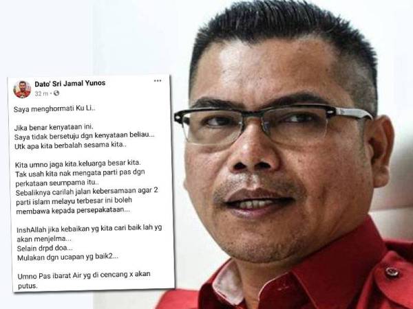 Jamal memuat naik status di Facebooknya pada Sabtu.