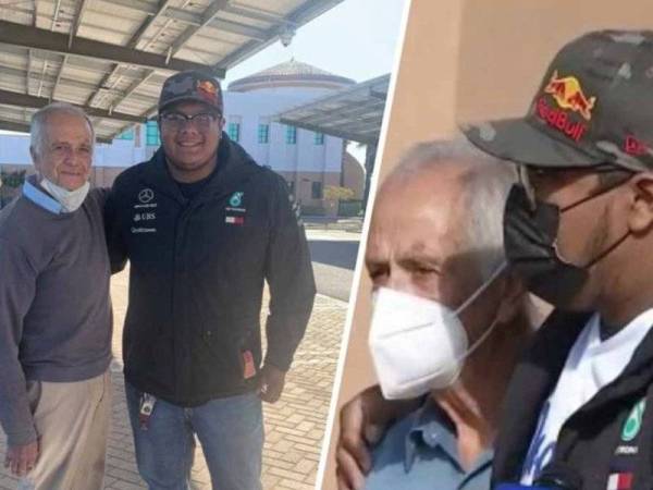 Nava (kanan) membantu gurunya, Villarruel dan meraikan hari lahir pada usia 77 tahun selepas hilang pekerjaan akibat Covid-19. - Foto NBC Los Angeles.