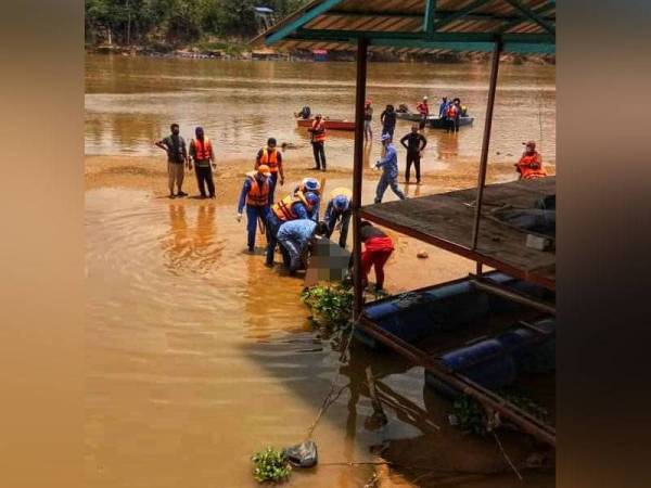 Mayat Mohd Hakim ditemukan kira-kira tiga kilometer dari tempat kejadian oleh sukarelawan pada jam 12.45 tengah hari pada Sabtu. Foto Ihsan polis