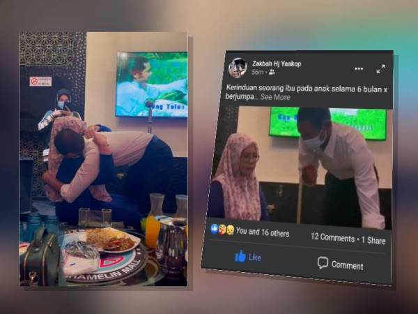 Muhammad Mirza memeluk ibunya selepas enam bulan tidak berjumpa. Video kegembiraan dikongsi ayah Muhammad Mirza di Facebooknya mendapat pelbagai reaksi daripada netizen.