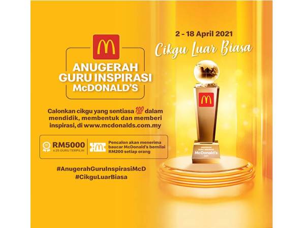 Anugerah Guru Inspirasi McDonald’s 2021 kini kembali.