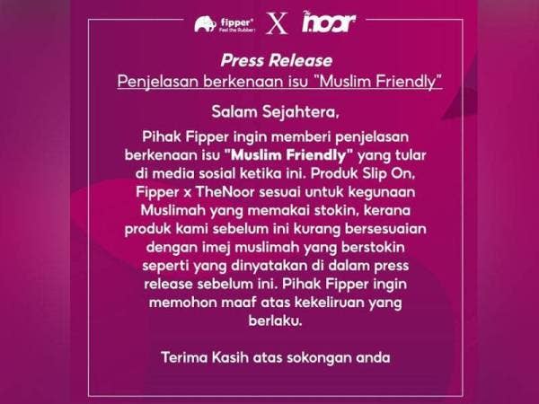 Kenyataan Fipper di Instagram rasminya.