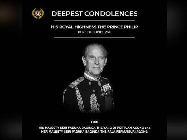 Al-Sultan Abdullah hari ini menzahirkan ucapan takziah kepada Ratu Elizabeth II dan kerabat diraja Britain atas pemergian Putera Philip.