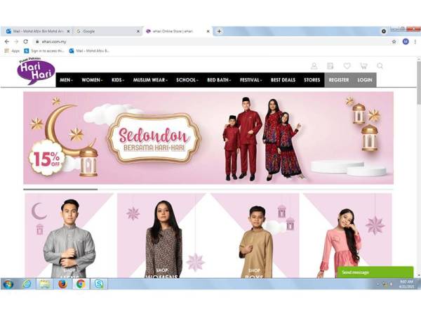 Diskaun 15% untuk pembelian online di www.ehari.com