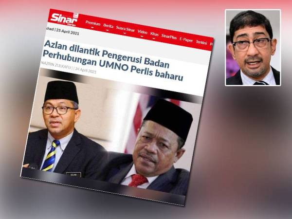 Sinar Harian sebelum ini melaporkan jawatan disandang Shahidan Kassim sebelum ini digantikan kepada Datuk Seri Azlan Man dan pertukaran tersebut berkuatkuasa pada Sabtu. Gambar kecil: Zahidi Zainul Abidin