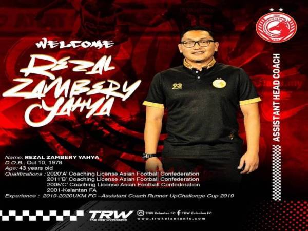 Rezal Zambery. - Foto TRW Kelantan FC