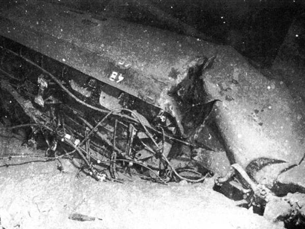 Bangkai kapal selam milik Perancis, Eurydice yang tenggelam pada tahun 1970.