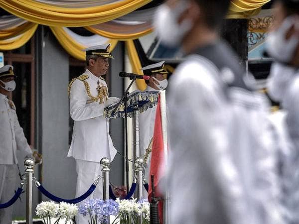 Pengarah Kanan Perancangan dan Pembangunan Laksamana Pertama Fadhil Abdul Rahman menyampaikan ucapan pada Hari Ulang Tahun Tentera Laut Diraja Malaysia (TLDM) ke-87 Peringkat Markas Tentera Laut di KD Sri Gombak hari ini.