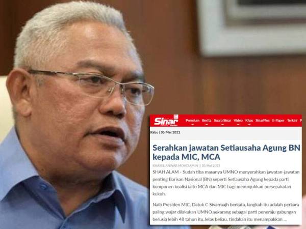 Sinar Harian pada Rabu melaporkan, UMNO disaran menyerahkan jawatan-jawatan penting BN seperti Setiausaha Agung kepada parti komponen MCA dan MIC bagi menunjukkan persepakatan kukuh.