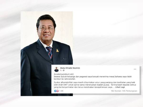 Hantaran melalui FB Abdul Khalid Ibrahim.