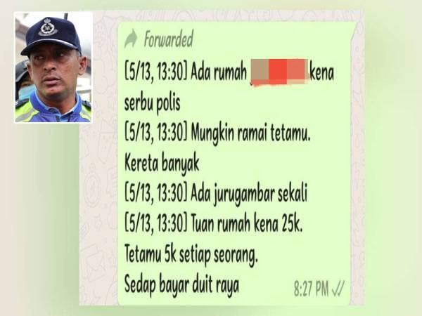 Tular makluman mengenai pemilik rumah dan tetamu di sebuah taman perumahan dikenakan kompaun pada Hari Raya Aidilfitri pertama. Gambar kecil: Mohamad Noor