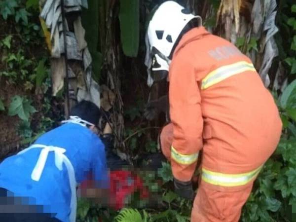 Mangsa cedera parah di kepala disahkan meninggal dunia di lokasi kejadian. - Foto ihsan bomba