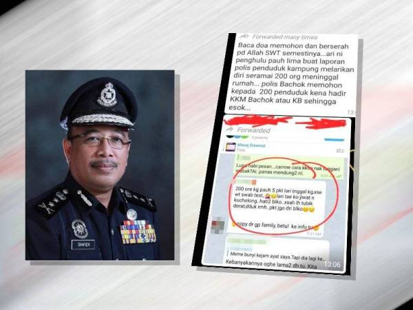 Shafien Mamat, (Sejak Rabu tular satu tangkap layar yang mendakwa kira-kira 200 penduduk PKPD di Kampung Pauh Lima, Bachok lari daripada menjalani ujian saringan Covid-19.)