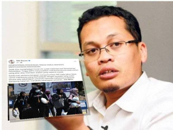 Tangkap layar hantaran di Facebook Nik Nazmi pada Jumaat.