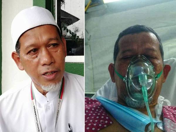 Gambar kanan: Azizan ketika menerima rawatan di Hospital Sungai Buloh.