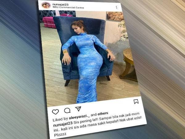 Gambar Nur Sajat dalam Instagram yang didakwa berlatar belakangkan lokasi di Pusat Komersial Bandar Baru Uda, Johor Bahru.