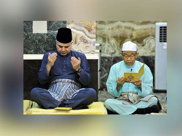 KENANGAN... Sultan Nazrin (kiri) bersama Allahyarham Harussani (kanan) pada Majlis Kesyukuran dan Doa Selamat bersempena Istiadat Pertabalan Sultan Perak ke-35 pada 2015. - Foto Bernama