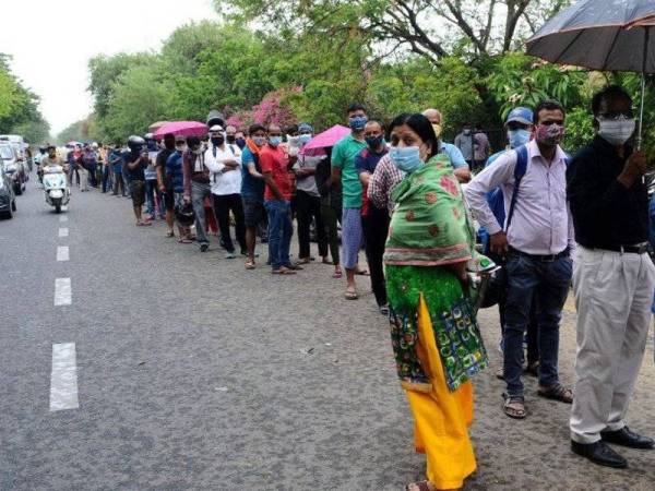 Sebanyak 152,734 kes baharu Covid-19 direkodkan di India. - Foto Getty Images