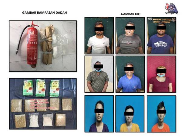 Dadah yang dirampas dan suspek terlibat dengan sindiket pengedaran dadah di Johor Bahru ditahan menerusi operasi khas dijalankan polis pada Ahad.