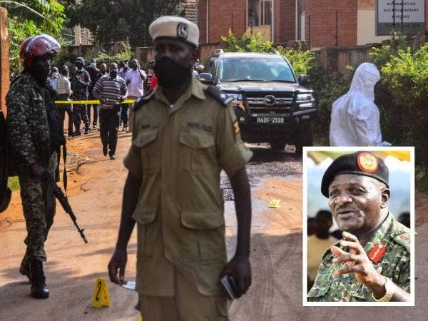 Siasatan telah dilakukan di lokasi kejadian di Kampala pada Selasa. Gambar kecil: Wamala. - Foto AFP/Agensi
