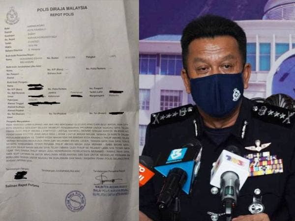 Laporan polis yang tular di media sosial sejak Selasa.