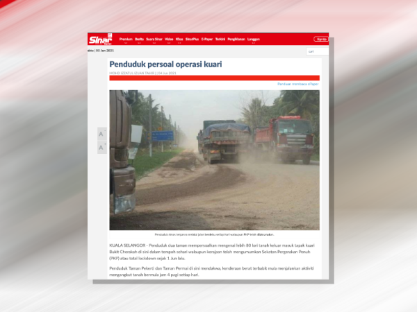 Laporan Sinar Harian pada Jumaat.