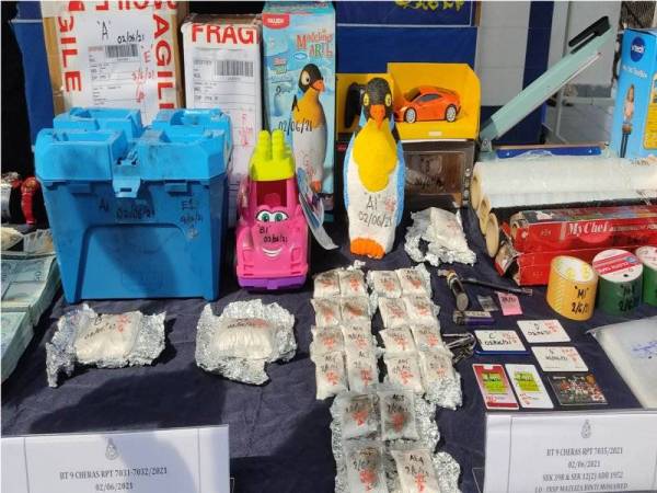 Polis membongkar kegiatan pengedaran dadah yang menggunakan alatan permainan.