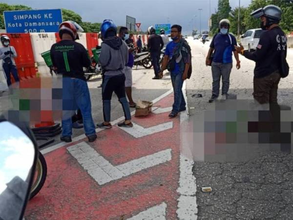 Penghantar makanan maut apabila motosikal ditunggangnya merempuh belakang sebuah pacuan empat roda di Jalan Subang-Sungai Buloh berhampiran kawasan Damansara pada petang Khamis.